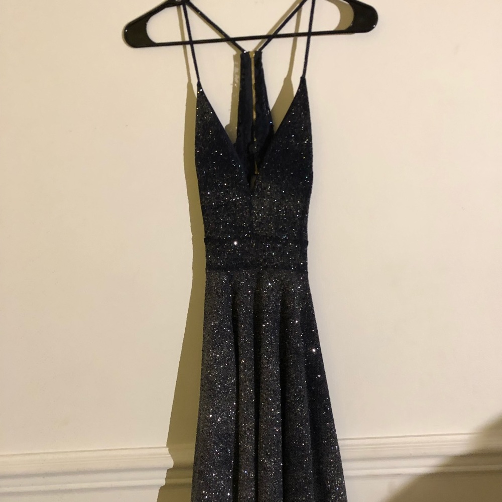 dark blue glitter dress